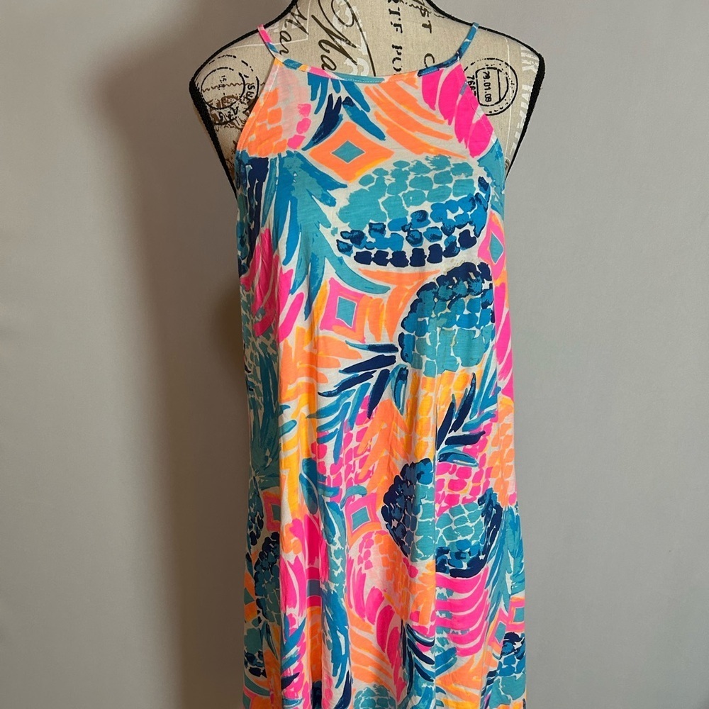 Lilly Pulitzer Colorful Pineapple Dress Small. 100.% Pima Cotton